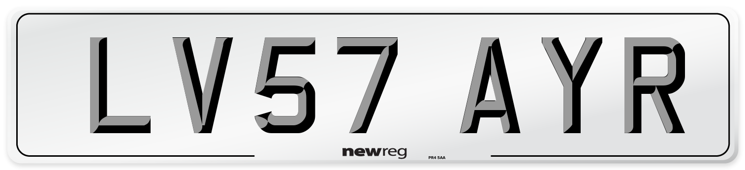LV57 AYR Number Plate from New Reg